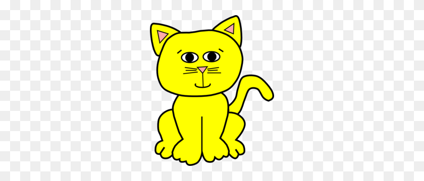 246x299 Yellow Cat - Cat Clipart Black And White