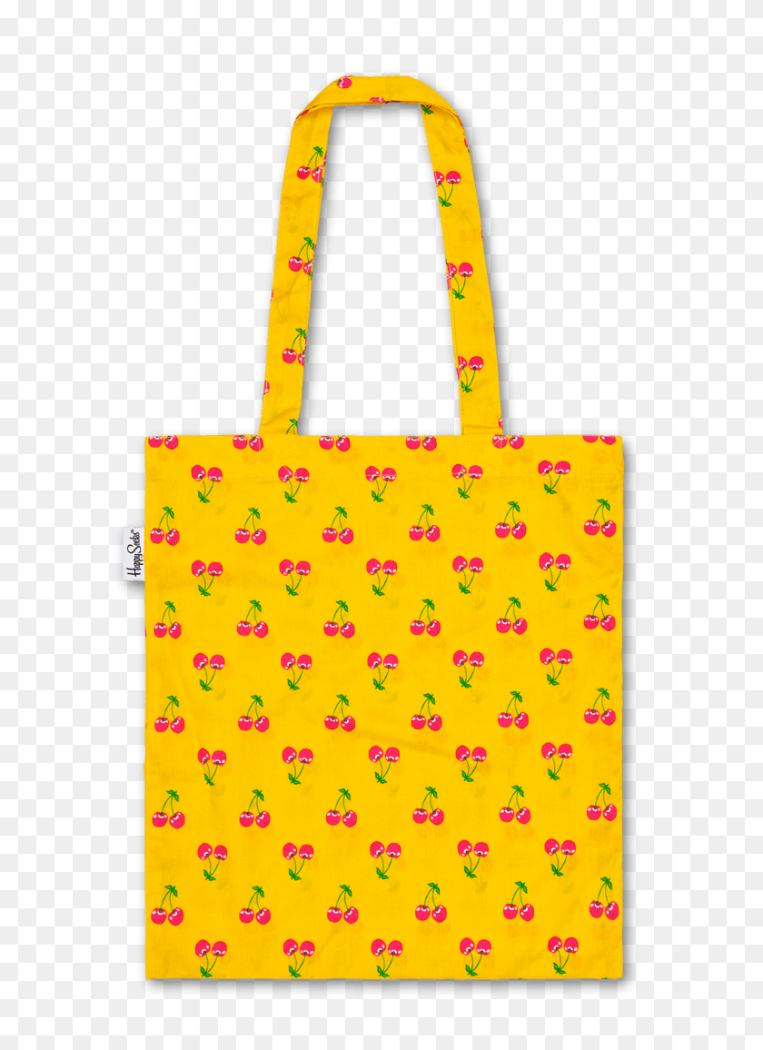 1012x1422 Yellow Cherry Tote Bag Happy Socks - Gift Bag PNG