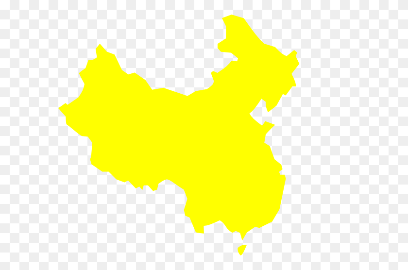 600x496 Yellow China Clip Art - China Map Clipart
