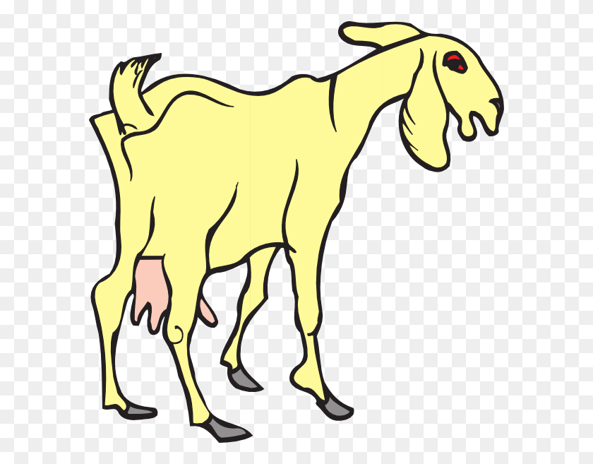 588x597 Yellow Clipart Goat - Goat Head Clipart