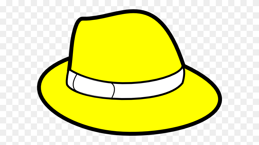 600x410 Yellow Clipart Top Hat - Cowboy Hat Clipart Black And White