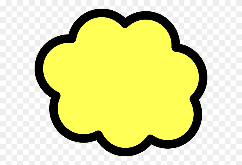 600x514 Желтое Облако Картинки - Желтое Сердце Клипарт