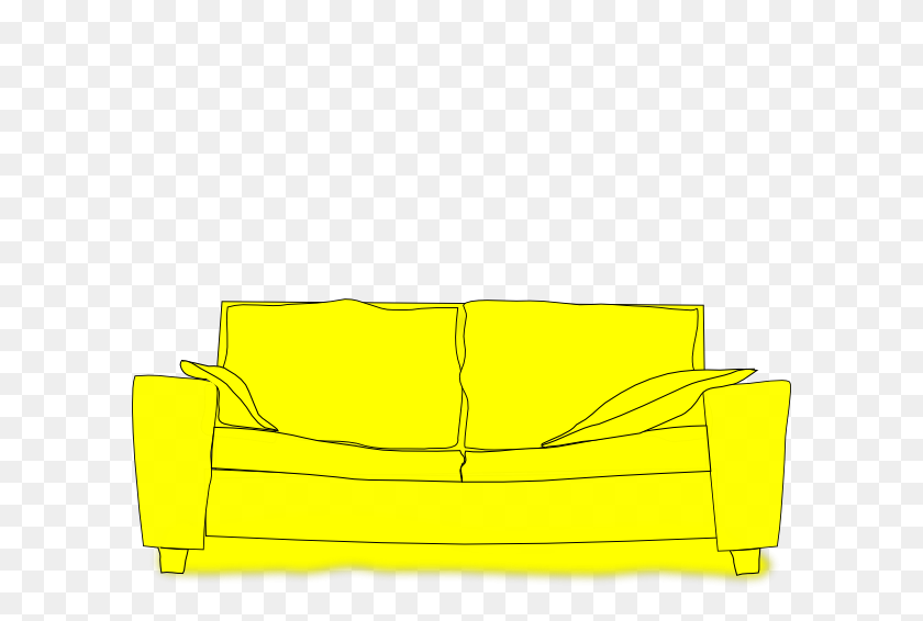 600x506 Yellow Couch Clip Arts Download - Couch Clipart