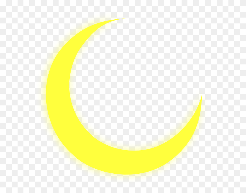 600x599 Желтый Полумесяц Картинки - Луна И Звезды Клипарт