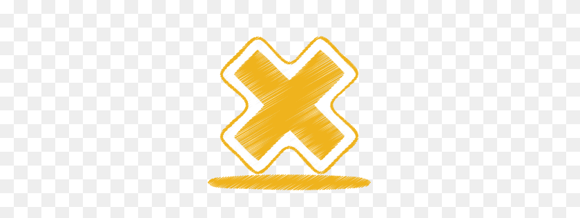 256x256 Значок Желтый Крест Оригами Цветной Карандаш Набор Иконок Двойной J Дизайн - Значок Креста Png