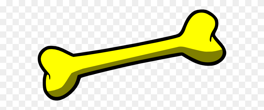 600x290 Yellow Dog Bone Clip Art - Yellow Bow Clipart