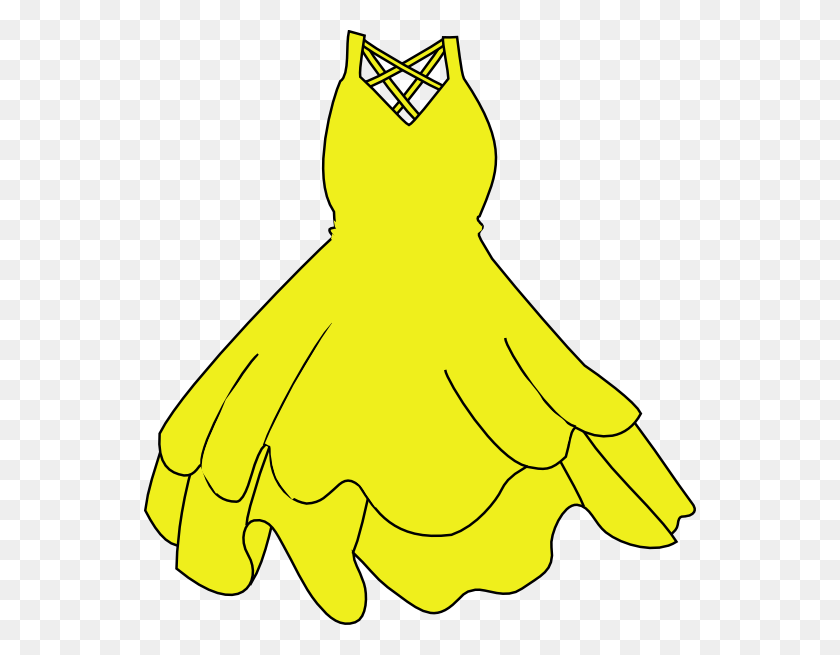 552x595 Yellow Dress Clipart Clothes - Putting On Clothes Clipart
