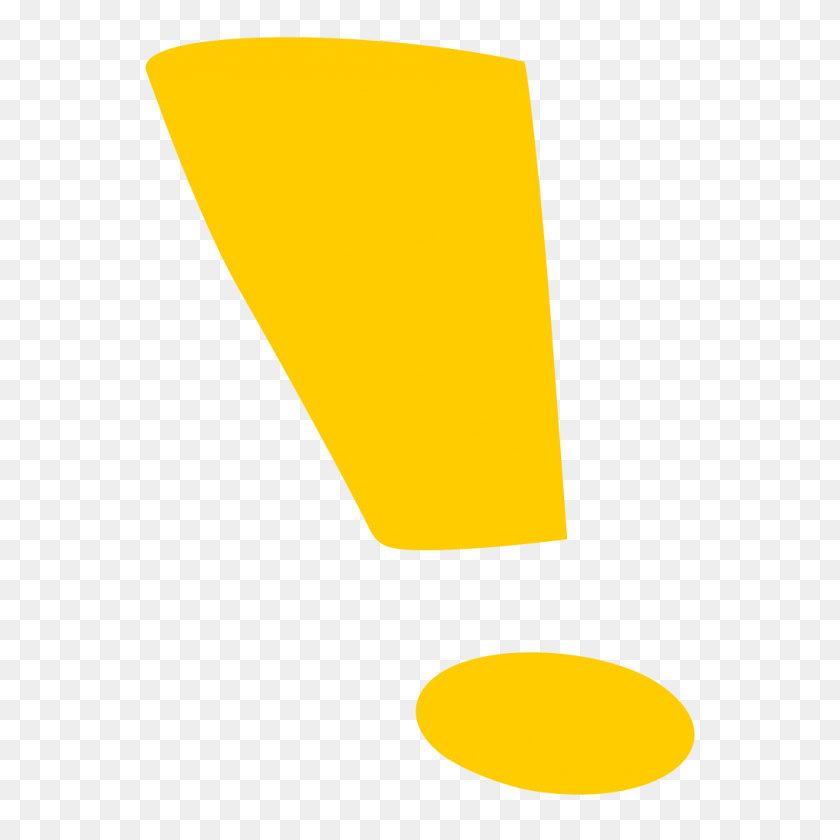 1024x1024 Yellow Exclamation Mark - Exclamation Point PNG