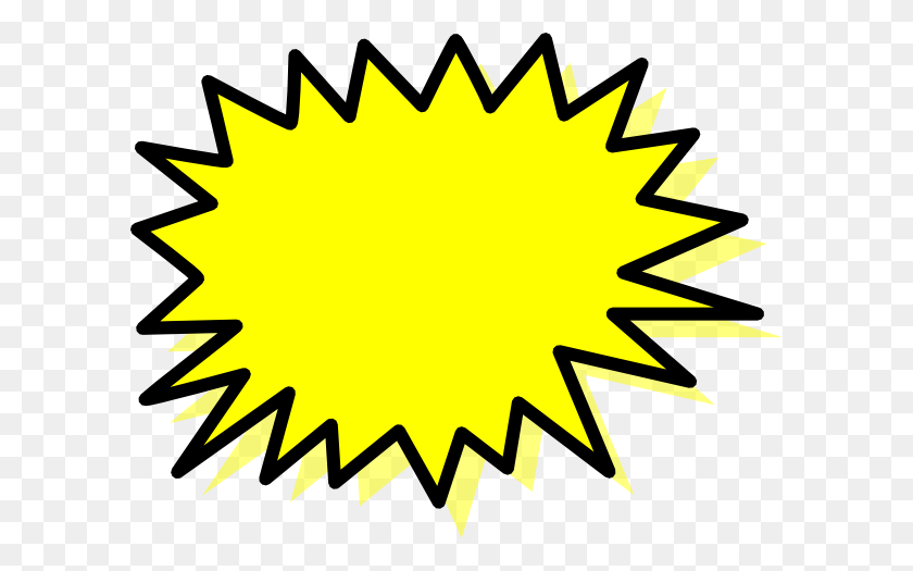 600x465 Yellow Explosion Clip Art - Explosion Clipart Black And White