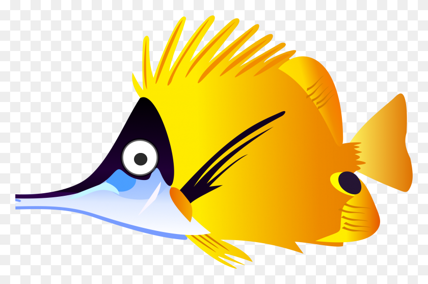 2394x1526 Желтая Рыба - Векторный Клипарт
