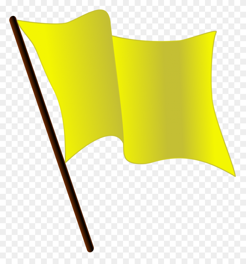 1000x1076 Развевающийся Желтый Флаг - Желтая Линия Png