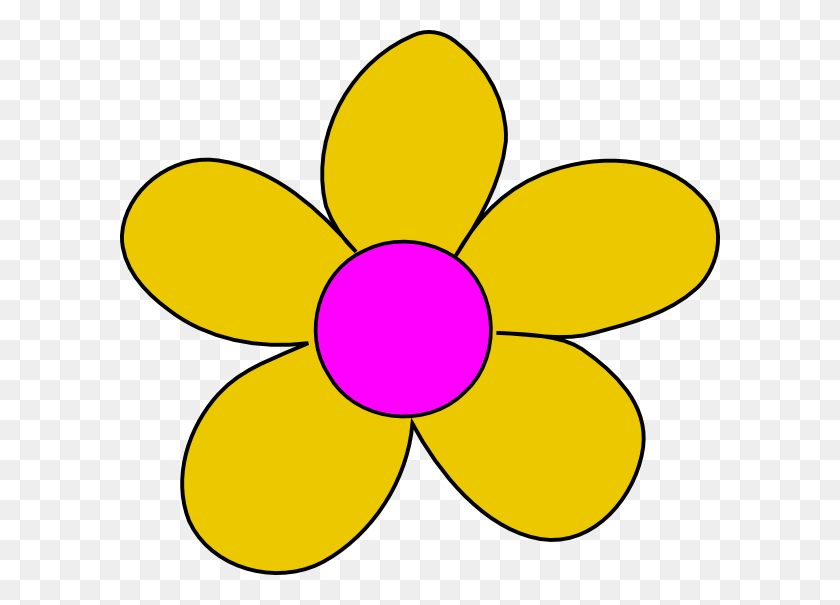 600x545 Yellow Flower Clip Art - Pastel Flowers Clipart
