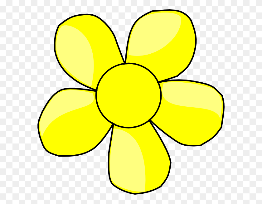 600x594 Yellow Flower Clip Art - Quatrefoil Clipart