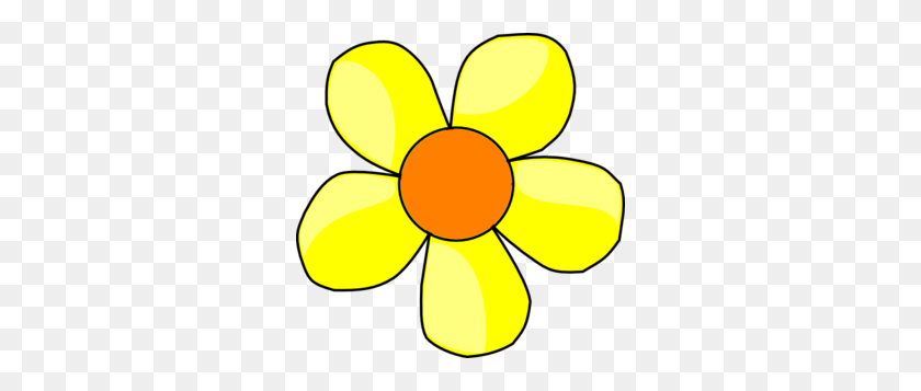 300x297 Желтый Цветок Картинки - Простой Цветочный Клипарт