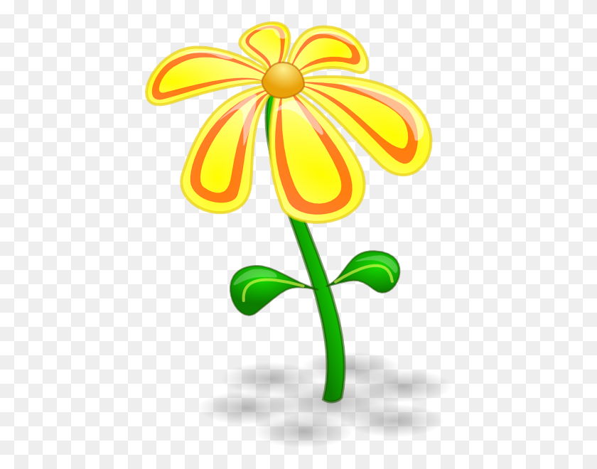 432x600 Yellow Flower Clip Art Free Vector - Psychedelic Clipart