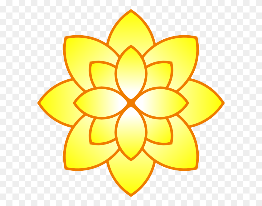 600x600 Желтый Цветок Клипарт Абстрактный Цветок - Простая Роза Клипарт