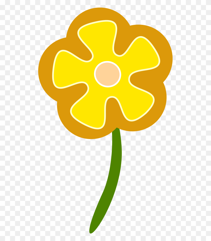 535x900 Желтый Цветок Клипарт Большой Цветок - Свадебный Цветочный Клипарт