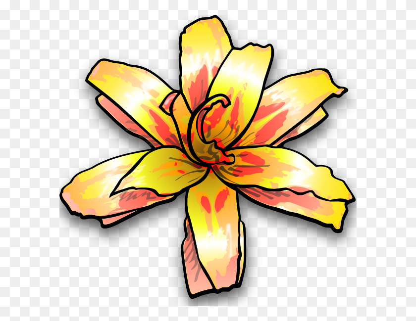 600x589 Flor Amarilla Clipart Dibujo De Flor - Dibujo De Flor Clipart