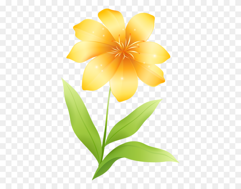 415x600 Yellow Flower Clipart Flowering Plant - Growing Flower Clipart