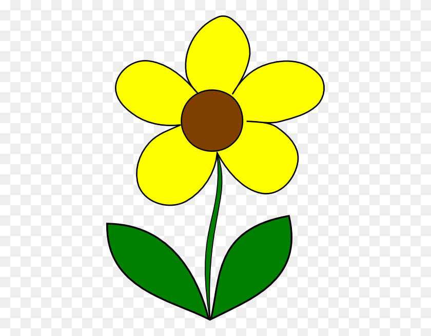 426x595 Желтый Цветочный Клипарт Посмотрите На Желтые Цветочные Картинки - Растущий Цветок Клипарт