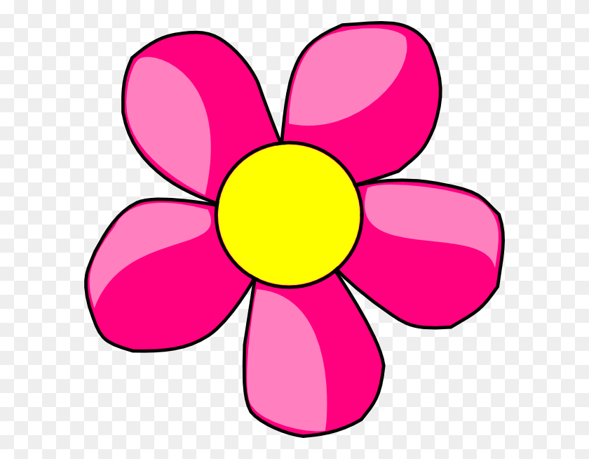 600x594 Yellow Flower Clipart Pink - Yellow Flower Clipart