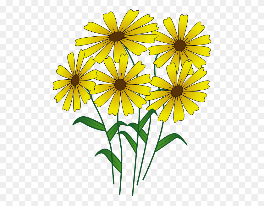 504x597 Желтый Цветок Клипарт Маленькое Растение - Корзина Цветов Клипарт