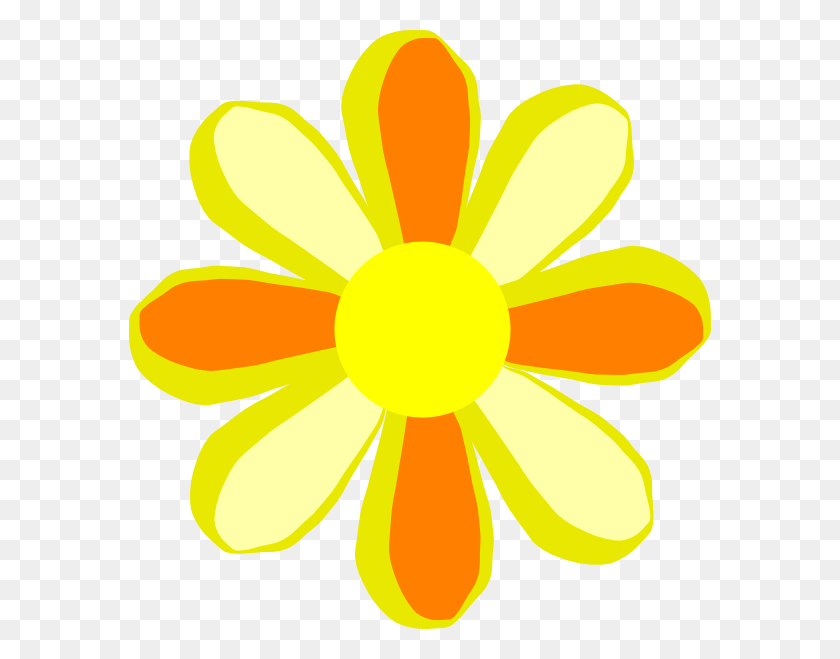 582x599 Yellow Flower Clipart Yellow Color - Blooming Flower Clipart
