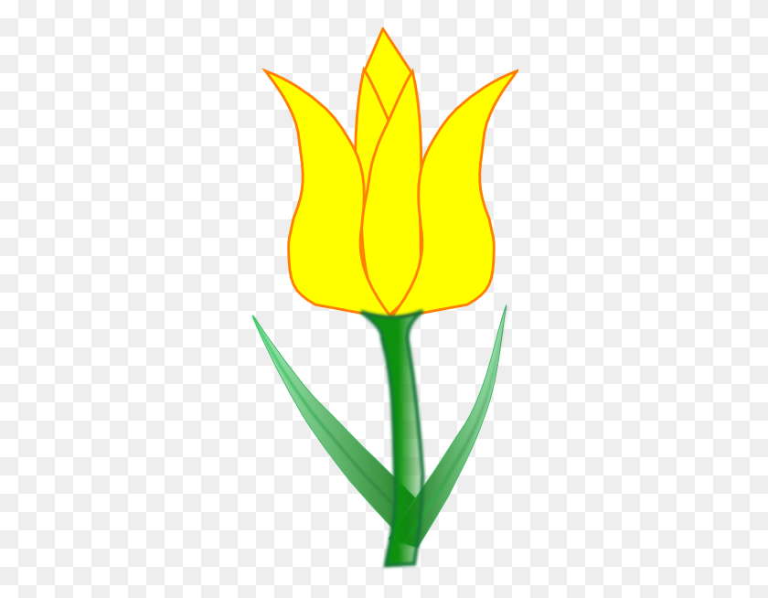 294x594 Yellow Flower Clipart Yellow Tulip - Lily Pad Flower Clipart