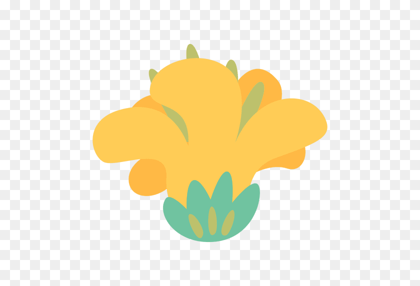 512x512 Yellow Flower Doodle Icon - Yellow Flower PNG