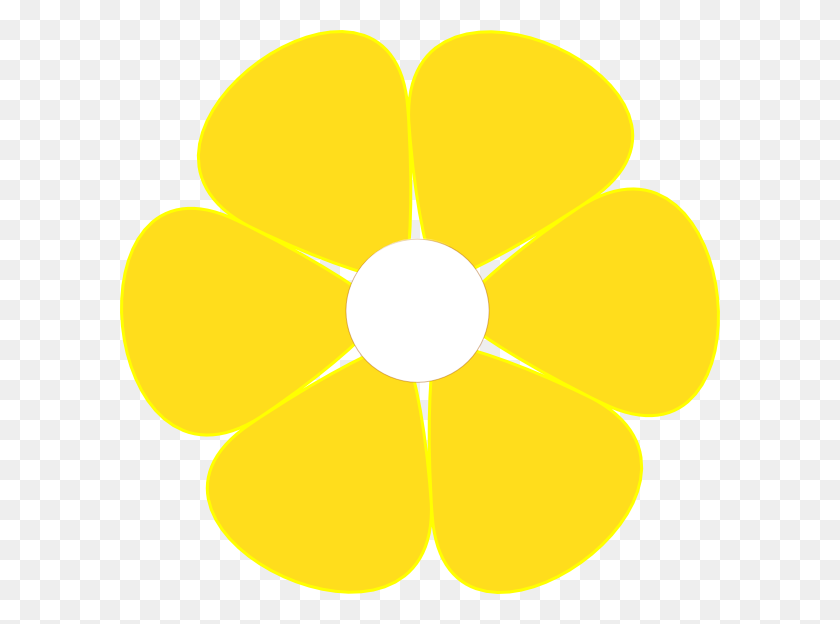 600x564 Yellow Flower With White Middle Clip Arts Download - Middle Clipart