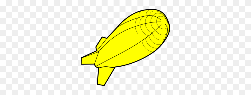 300x258 Yellow Flying Balloon Clip Art - Zeppelin Clipart