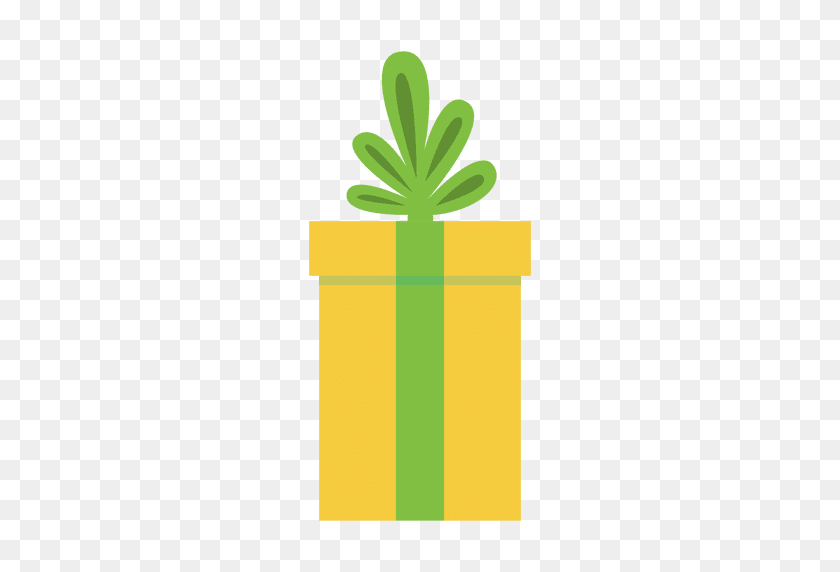 512x512 Значок Желтая Подарочная Коробка Зеленый Лук - Зеленый Лук Png