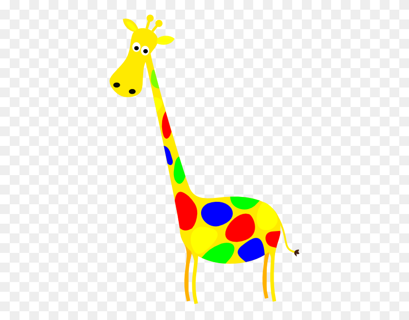 390x598 Yellow Giraffe Clip Art - Jirafa Clipart