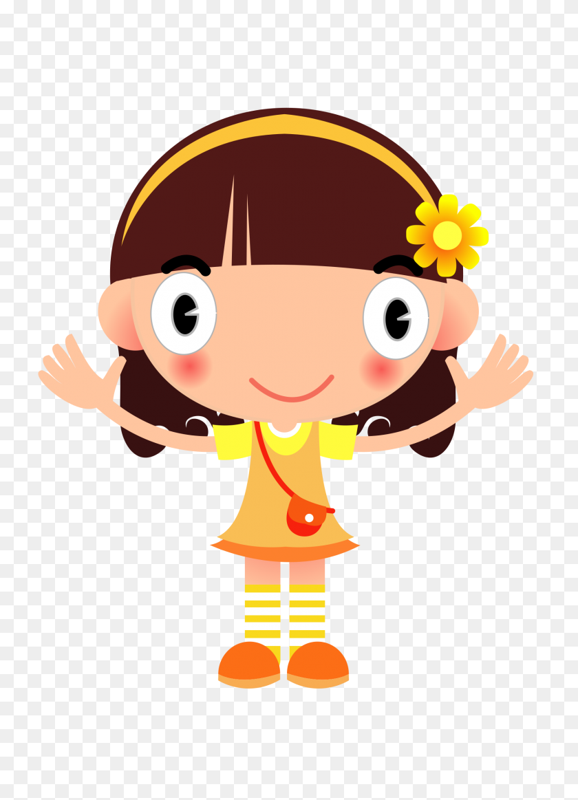 1697x2400 Yellow Girl Icons Png - Girl Cartoon PNG