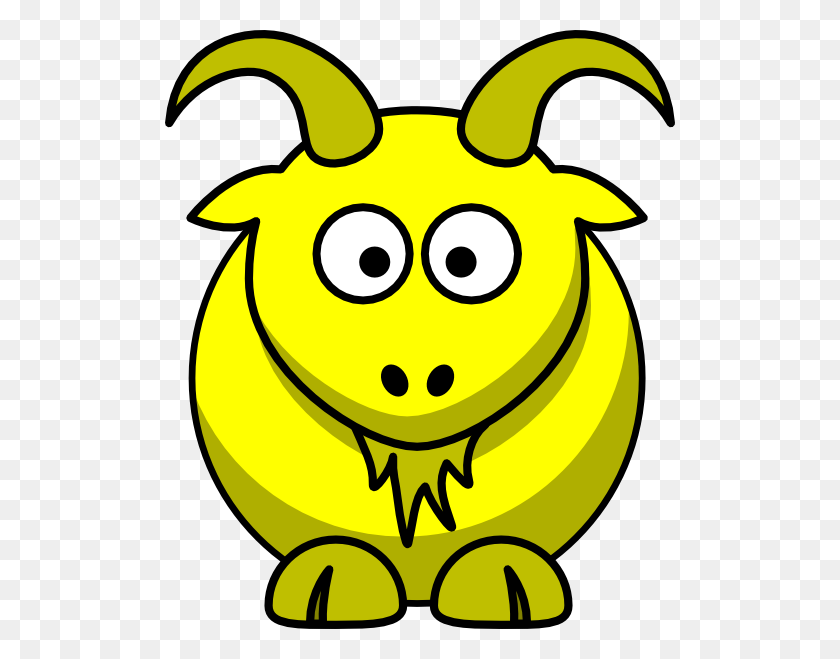 510x599 Yellow Goat Png, Clip Art For Web - Goat Head Clipart