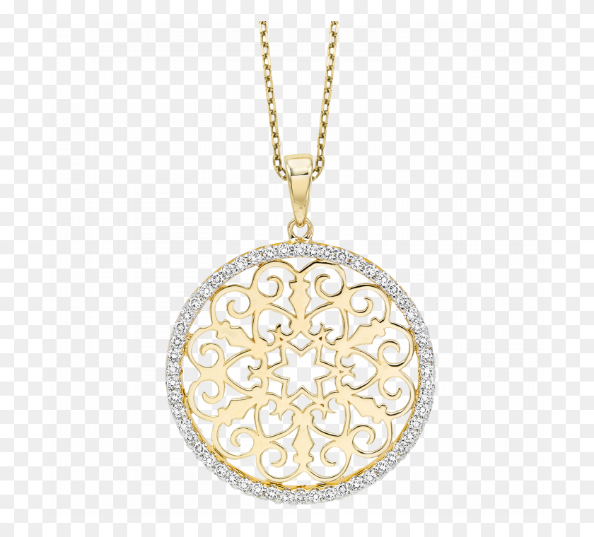 700x700 Yellow Gold Diamond Pendant Ctw - Diamond Necklace PNG