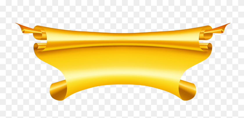 2743x1216 Желтая Золотая Лента Баннер Клипарт Места Для Посещения - Лента Баннер Клипарт Черный И Белый