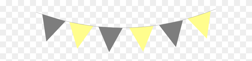 600x146 Yellow Gray Bunting Flags Clip Art - Bunting Clipart