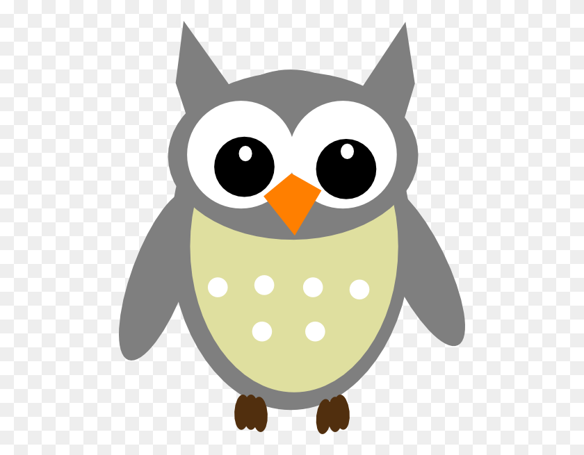 498x595 Yellow Gray Owl Clip Art - Owl Clipart