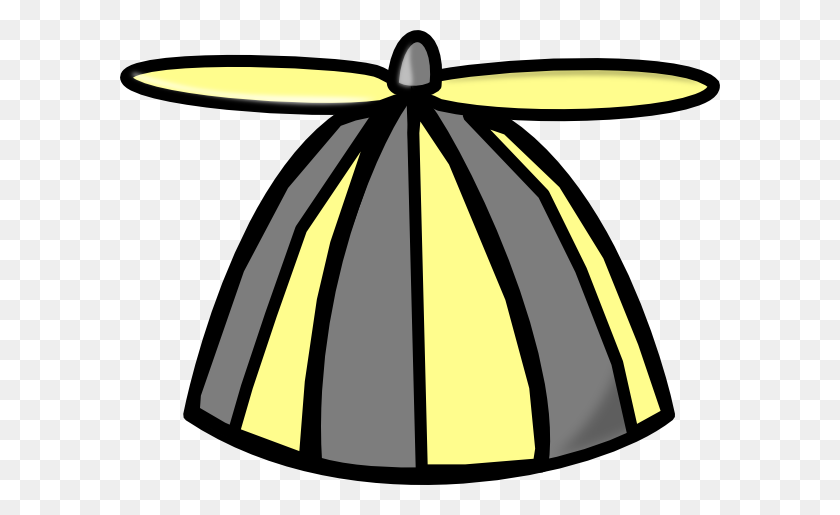 600x455 Yellow Gray Propellor Hat Clip Art - Propeller Hat PNG