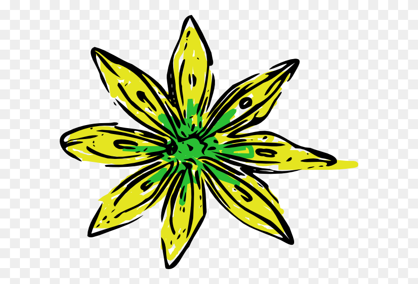 600x512 Flor Verde Amarilla Cliparts Descargar - Flor Verde Clipart