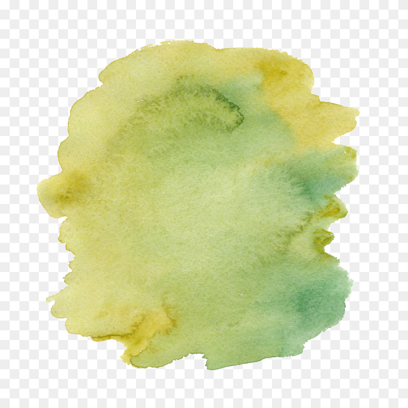 1024x1024 Amarillo Verde Pintado A Mano En Acuarela De Dibujos Animados De Vegetales De Cocina - Mancha De Pintura Png