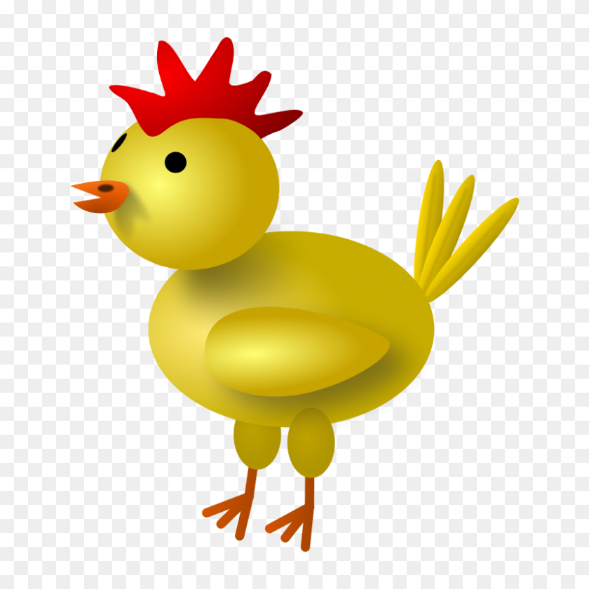 800x800 Yellow Hair Chicken Rooster Clip Art - Baby Chick PNG