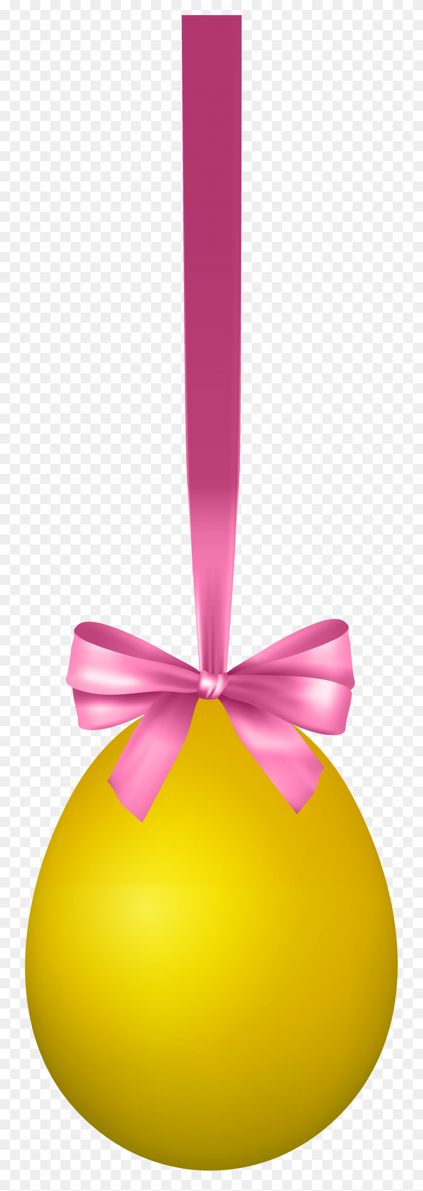 2710x8000 Yellow Hanging Easter Egg With Bow Transparent Clip Art Image - Yellow Bow Clipart