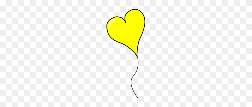 129x297 Yellow Heart Balloon Clip Art - Yellow Balloon Clipart