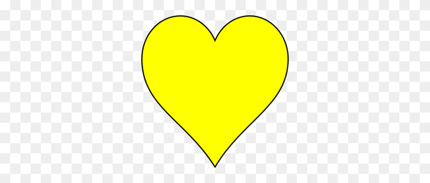 288x298 Yellow Heart Clip Art - Yellow Heart Clipart