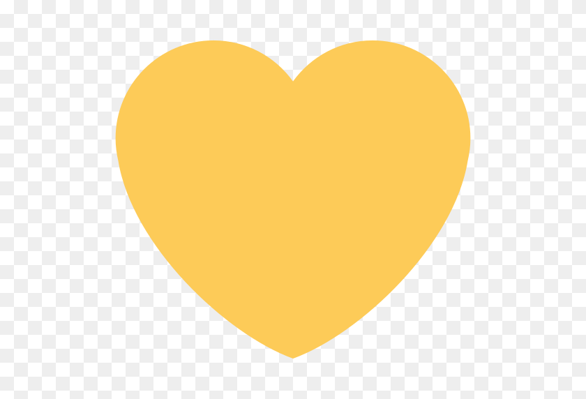 512x512 Corazón Amarillo Emoji - Corazón Amarillo Emoji Png