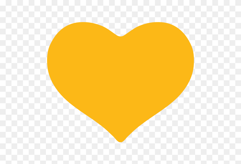 512x512 Желтое Сердце Emoji Для Facebook, Идентификатор Электронной Почты Sms - Желтое Сердце Emoji Png