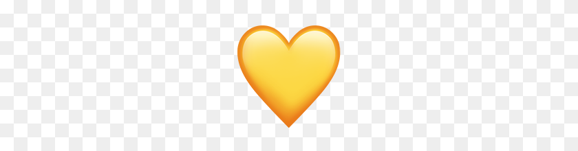 160x160 Yellow Heart Emoji On Apple Ios - Yellow Heart Emoji PNG