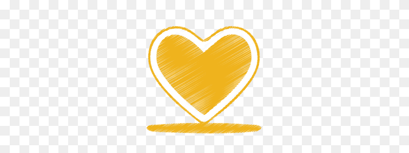 256x256 Icono De Corazón Amarillo Origami Lápiz De Color Conjunto De Iconos De Doble J Diseño - Corazón Amarillo Emoji Png